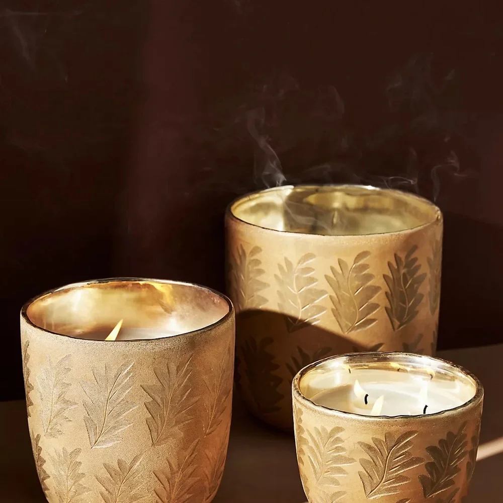 GIANT Anthropologie Autumn Splendor Giant Glass Candle pumpkin patchouli - Picture 3 of 7